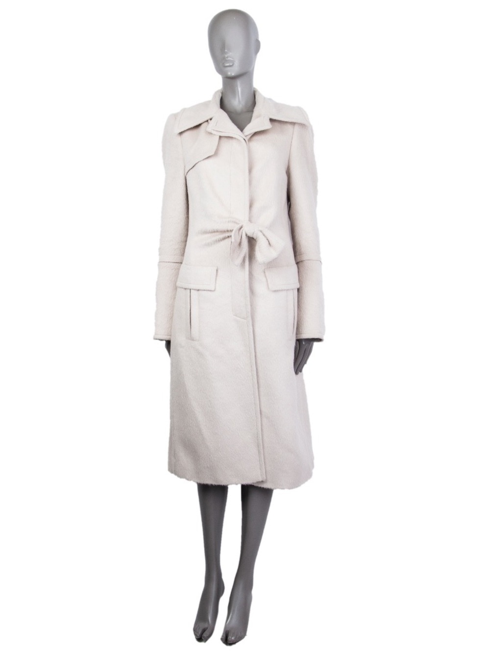 Gucci Vintage Women's Light Cream Long Trench Coat